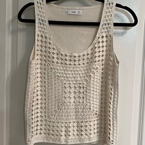 MNG Crochet Top | Beige | Small